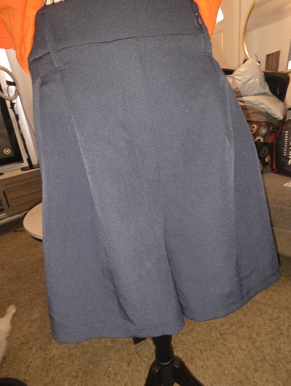 32 Degrees Navy A-Line Knee-Length Skirt